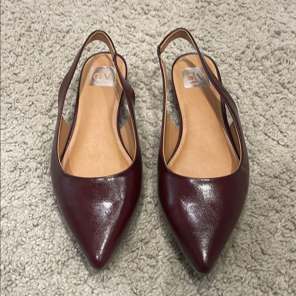 Dolce Vita sling back flats burgundy